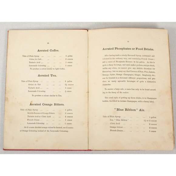 Scarce Antique Recipe Book for Fizzy Drinks W. J. Bush and Co. 1885 1st Edition - Picture 5 of 10